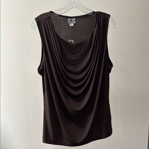 Worthington Brown Draped Tank Top